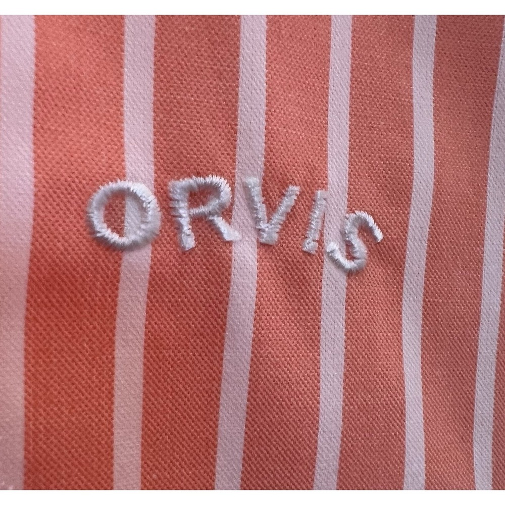 Orvis Women's Coral Stripe Button Down‎ Shirt Sz 16 Long Sleeve - Picture 3 of 9